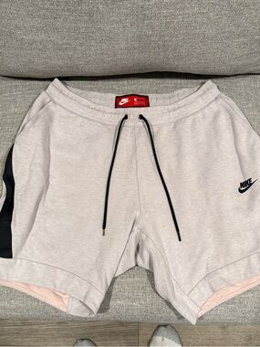 Nike Light Heather Pink Shorts with Black Drawstring